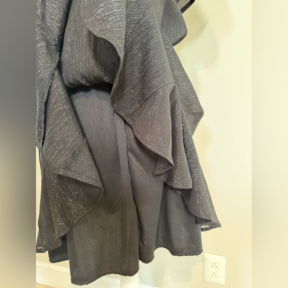 Mi Ami Sheer Metalic & Black Mini Dress, Size Medium - Picture 10 of 15